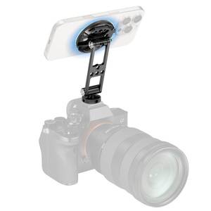lot 17350 image: SMALLRIG Magnetic Metal Phone Mount with Cold Shoe Mount, Adjustable Rotatable Phone Tripod Holder Adapter for iPhone 171615, Camera Monitoring, Tripods, Stabilizers - 5156 - Retail $20