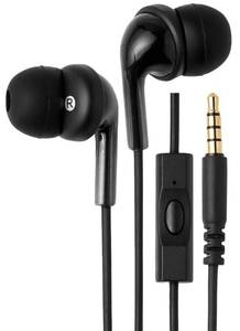 lot 17369 image: Amazon Basics Wired Earbuds with Microphone, In-Ear Headphones, 3.5mm Jack, High Definition Sound, Secure Fit, 4.2 ft Cable, SML Ear Tips, Black - Retail $10