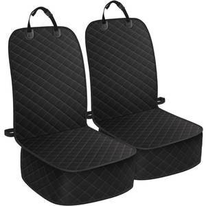 lot 17376 image: ELONGRIVER Dog Car Seat Covers, Waterproof Front Seat Cover for Dogs, Scratch-Proof, Nonslip Pet Passenger Seat Cover Protector, Universal Fit for Cars Trucks SUVs, Standard Size, 2 Packs Black - Retail $23