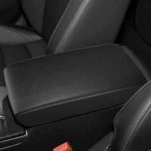 lot 17423 image: INTGET Center Console Cover for 2025 2026 Honda Civic Accessories 2022 2023 2024 Leather Interior 11th gen Civic Sport Hatchback Car Arm Rest Armrest Cover Lid Protector Seat Elbow (Black Stitches) - Retail $18