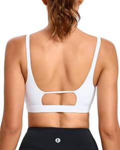 lot 17425 image: RUNNING GIRL White Sports Bras for Women High Support,High ImpactSports Bra for Women with Removable Pads(2993_Bright White_XL) - Retail $24