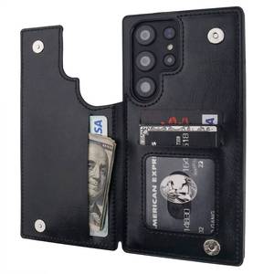lot 17428 image: ONETOP Compatible with Samsung Galaxy S23 Ultra Wallet Case with Card Holder, PU Leather Kickstand Card Slots Case, Double Magnetic Clasp and Durable Shockproof Cover 5G 6.8 Inch(Black) - Retail $25