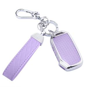 lot 17437 image: Seedwee for Kia key fob cover, Soft TPU Keys Protector Bling Key Fob Keychain for Kia K4 K5 Cerato Ceed Forte NIRO Sorento Seltos Sportage Soul Telluride, Silver Purple - Retail $17