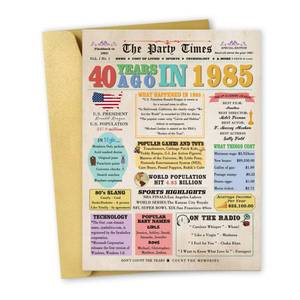 lot 17439 image: OJsensai Vintage 40th Birthday Gifts Decorations for Him Her Friends, Large 40 Years Old Birthday Card for Husband Wife, Unique Forty Bday Gift Ideas for Women Men - Retail $5