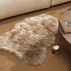 lot 17441 image: Ashler Faux Fur Rug, Beige Area Rugs, Fluffy Sheepskin Fur Rug, Fuzzy Ultra Soft 2 x 3 Ft Rugs, Machine Washable Shag Rug, Nursery Throw Rugs for Bed, Living, Kids Room - Retail $20