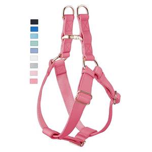 lot 17455 image: Soft Leather No Pull Dog Harness - Adjustable Step in Dog Harness with Rose Gold Heavy Duty Metal Buckle, Freedom Nylon Dog Halter Vests for Small Medium Large Dogs Easy Walking Training S, Dark Pink - Retail $20