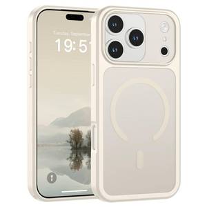lot 17483 image: SUPFINE Magnetic for iPhone 17 Pro Case (Compatible with MagSafe)(Military Grade Drop Protection)(Camera Protection) Translucent Matte Shockproof Phone Cover 2025,Antique White - Retail $15