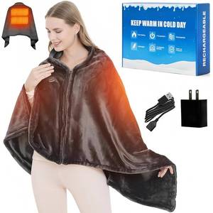 Portable USB Heated Blanket, 59\" x 33.5\" Soft & Comfortable Heated Blanket Shawl for Indoor Outdoor Cordless Fast Heating with 3 Heat Levels - Retail: $40