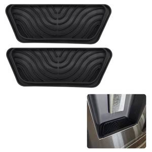 lot 17493 image: ZHMEINA 2 Pack Silicone Refrigerator Drip Tray, Cuttable Refrigerator Drip Catcher, Protects Ice and Water Dispenser Pan, Fridge Spills Water Pad for Whirlpool, GE, Samsung, (Rectangular, Black) - Retail $10