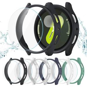 lot 17497 image: Landhoo 66 Pack for Samsung Galaxy Watch 7 44mm Screen Protector Case, Hard PC Bumper  HD Anti-Fog Tempered Glass Protective Film, Waterproof Face Cover Set for Galaxy Watch 7 44mm Accessories - Retail $10