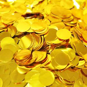lot 17512 image: Gold Confetti 1 inch Table Confetti Glitter 5000 pcs for Wedding Party Decoration or Filled Balloons - Retail $6