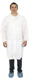 lot 127 image: Safety Zone White Polypropylene Lab Coats