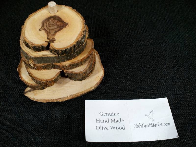 lot 171 image: Genuine Hand Made Olive Wood Coasters