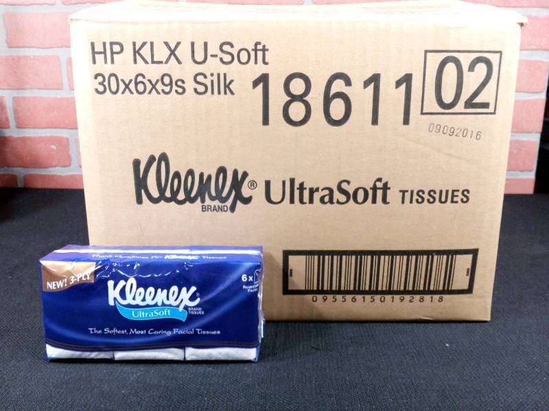 lot 208 image: Kleenex Ultra Soft Travel Pocket Packs 3 ply - 9 Sheets Per Pack