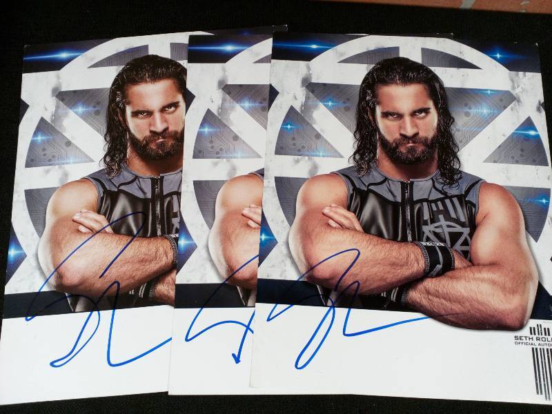 lot 223 image: WWE Seth Rollins Autograph Poster