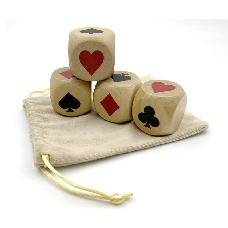 lot 40513 image: UAYBABU Wooden Euchre Trump Marker Dice Set - Large 1.57 (4cm) Clear Printed Euchre Cube, Trump Poker Game Kit, for Euchre Players & Card Game Lovers - Retail $15