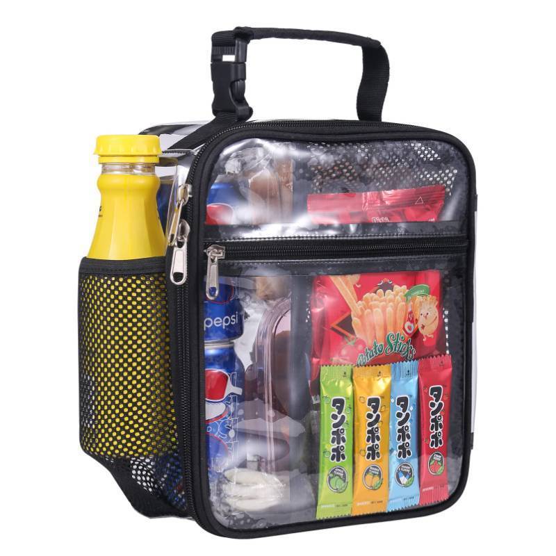 lot 49518 image: Oraben Stadium Approved Clear Lunch Bag for Sprots Work,Clear Lunch Box Durable PVC Plastic See Through Lunch Bag for Prison Correctional Officers Stadium Events - Retail $16