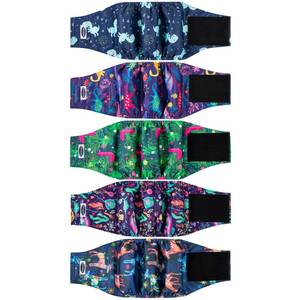 lot 26896 image: Tuiskusa Male Dog Diapers, High Absorbing Dog Belly Bands for Male Dogs, Washable Reusable Dog Male Wraps(5 Pack) - Retail $28