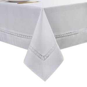 lot 26897 image: EHouseHome Heavy Duty Fabric Tablecloth with White Lace-WaterproofWrinkle FreeStain ResistantOil Proof-for Dining,Indoor&Outdoor,Wedding,Holiday,White,Rectangle 60x120Inch - Retail $32