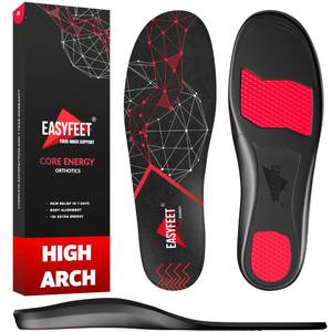 lot 26906 image: Arch Support Insoles for Men Women - High Arch Shoe Inserts for Standing All Day - Plantar Fasciitis Relief Orthotic Insole for Flat Feet - Work Running Hiking size M - Retail $30