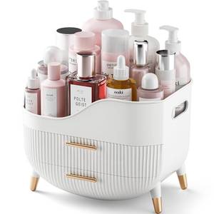 lot 26916 image: Pajiriona Makeup Organizer with Drawers,Skincare Organizer for Vanity,Storage Box with Handle,Large Cosmetic Display case for Dresser, Bathroom Countertop - Retail $30