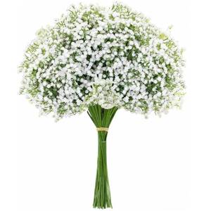 lot 40637 image: LYRWI 10PCS 21-inch Sturdy Artificial Babys Breath Flowers - Non-Shedding Design for WeddingHome Decor, Realistic Faux Gypsophila with Reinforced Stem Base - Retail $9