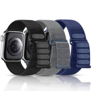 lot 40639 image: Getino Sport Nylon Band Compatible with Apple Watch Bands for Men Women 46mm 44mm 45mm 42mm 49mm 38mm 40mm 41mm, Soft Breathable Fabric Braided Strap for iWatch Ultra SE Series 11 10 9 8 7 6 5 4 3 2 1 - Retail $14
