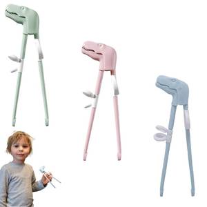 lot 40644 image: Kids Training Chopsticks,Reusable Dinosaur Trainer Chopsticks Helper,Cute With Dinosaur Head,Adjustable Finger Loops,Both For Right-Handed And Left-Handed Also Great For Adults To Use(3 Pcs) - Retail $9