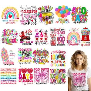 lot 40651 image: Zeyune 20 Sheets 100 Days of School Iron on Transfers for Shirts 100 Days of School Iron on Patches DIY Heat Transfers Stickers for Kids Adults T-Shirts Clothes Bag Pillow Appliques Craft - Retail $8