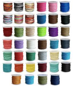 lot 40652 image: 39 Colors 1mm Waxed Polyester Cord Bracelet Cord Wax Coated Thread for Jewelry Making Waxed String for Bracelet Making 25yards for Each Color (1000 Yards) - Retail $27