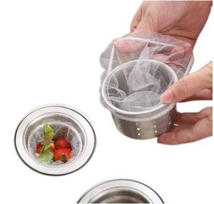 lot 40661 image: Disposable Kitchen Sink Strainer Mesh Bag - Elastic, Anti-Clogging Sink Net Strainer for Kitchen & Bathroom Drains, Collect Food Waste & Debris 200 pack