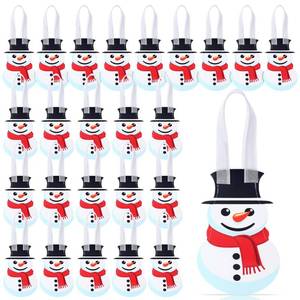 lot 40665 image: Yoojahow 24 Pcs Winter Snowman Gift Bags Mini Snowman Shaped Treat Bags With Handles Non Woven Reusable for Winter Party Supplies Goodie Candy Snack Gift Xmas Class Favors Decor