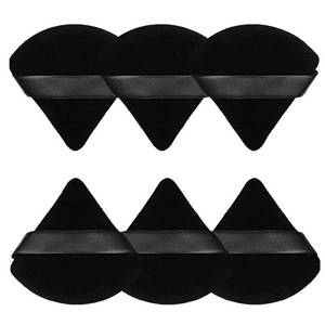 lot 40678 image: Pimoys  5Pcs Powder Puff, Face Soft Triangle Makeup Puff Velour Makeup Sponge for Loose Powder (Black) - Retail $6