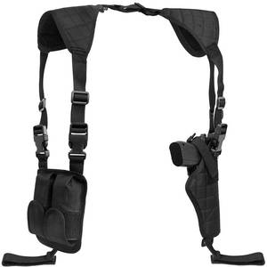 lot 40691 image: ZZY Shoulder Holster, Adjustable Vertical Gun Holster, Shoulder Holster for Pistols with Double Magazine Pouch, Left and Right Handed Universal Holster for Most Kinds of Pistols - Retail $19