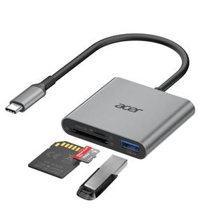 lot 40692 image: Acer SD Card Reader USB C, 3 in 1 Memory Card Reader with Dual Slots & USB 3.0, Micro SD Card Adapter for iPhone 1615 Compatible with Camera, Android, MacBook ProAir, Laptop - Retail $14