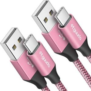 lot 40695 image: Etguuds Pink Long USB A to USB C Cable 10ft, 2-Pack Fast Charging Type C Charger Cord for iPhone 17 16 15 Pro Max Plus Air 16e, Samsung Galaxy S25 S24 S23 S22 S21 S20 Note 20 A17 A16 A15 A26 A36 A56 - Retail $9