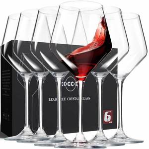 lot 49805 image: Coccot Wine Glasses,White Red Wine Glasses Set of 6,Lead-Free Premium Crystal Clear Glass,Hand Blown Italian Style Burgundy Long Stem Wine Glasses,Great Gift Packaging(16oz,6pack) - Retail $43