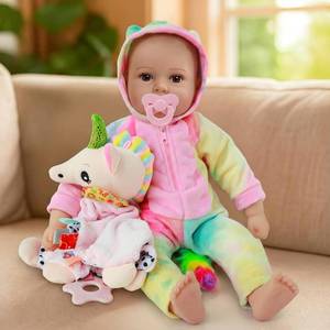 lot 49812 image: GOAROY Lifelike Baby Dolls Girl, 18 inch Large Realistic Sweet Soft Body Baby Doll Real Life Baby Dolls Girl, with Accessories Gift for Kids Age 3 4 5 6 7 8 - Retail $33