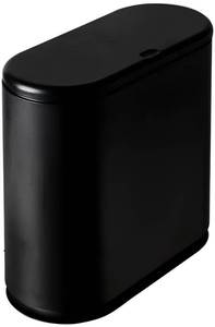 lot 49815 image: Sooyee 10 Liter Rectangular Plastic Trash Can Wastebasket with Press Type Lid,2.4 Gallon Garbage Container Bin for Bathroom,Powder Room,Bedroom,Kitchen,Craft Room,Office (Black) - Retail $73