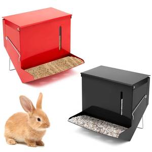 lot 49835 image: Maxcheck 2 Pack Rabbit Feeder for Cages Chicken Grit Feeder 7 Metal Oyster Shell with Lid and View Window Hanging Gravity Weatherproof Automatic Poultry Accessories for Rabbit Chicken Lover Gifts - Retail $25