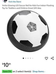 lot 49855 image: LED Indoor Floating Soccer Ball - Retail $10