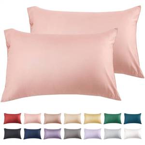 lot 50606 image: Warmstar Cotton Pillow Cases Standard Size Set of 2, 600 Thread Count Pillowcases 20x26 Inches, Soft Long Staple Cotton Pillowcases Breathable with Envelope Closure,Pink - Retail $16
