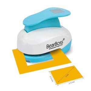 lot 50607 image: BearBoss 2.15 Inch Square Punch, Hole Punch Shapes, Corner to Corner 3 Inch Paper Punch Set for Scrapbooking Festival Paper Greeting Card DIY Albums Photos