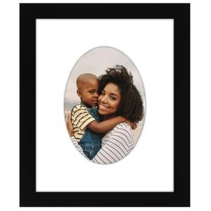 lot 59917 image: Americanflat 5x7 Picture Frame with Oval Mat Insert and Shatter-Resistant Glass - Signature Collection - Designer Photo Frames for Tabletop and Wall Display - 8x10 Picture Frame without Mat - Black - Retail $11