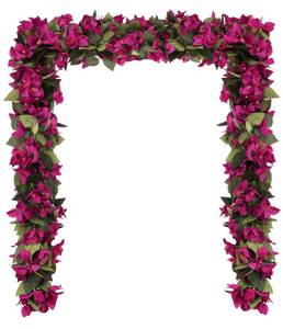 lot 59918 image: Artificial Bougainvillea Garland,4PCS 7.2ftPiece Pink Flower Garland Faux Silk Bougainvillea Vines Artificial Decor for Wedding Arch Table Home Garden(Deep Pink) - Retail $22