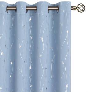 lot 59921 image: BGment Room Darkening Curtains 54 Inches Long, Grommet Thermal Insulated Blackout Curtains with Wave Line and Dots Printed for Bedroom, 2 Panels, Each 52 x 54 Inch, Light Blue - Retail $30