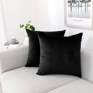 lot 59926 image: NiNi ALL Decorative Throw Pillow Covers Pack of 2, Velvet Throw Pillow Cases for Couch Pillows Cover Bedroom Living Room Outdoor, Pillow Covers 26x26 Inch Black - Retail $22