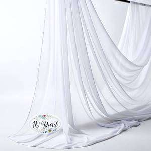 lot 111535 image: Chiffon Draping Fabric by The Yard - 10 Yards  Soft Sheer White Fabric for Draping Extra Long  Ideal for Wedding Arch, Drape, Event Decor, and Dresses - White 10 Yard