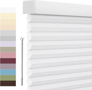 lot 111560 image: Custom Size Cordless Cellular Shades Light Filtering Honeycomb Roller Window Shades 1.5 Cellular Blinds for Windows, Office, and Sliding Glass Doors White