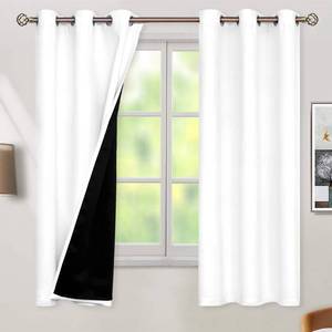 lot 211397 image: BGment White Blackout Curtains 63 Inch Long - Black Out Curtains for Bedroom Thermal Insulated Curtains for Winter Grommet Total Room Darkening Window Drapes, 2 Panels, 42 x 63 Inch